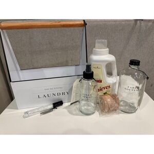 Young Living Thieves Laundry Caddy Set Soap Glass Bottles Spot Treatment Spray